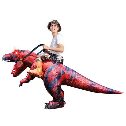 GOOSH Inflatable Dinosaur Costume Adults Halloween Blow up Costumes for Men Women Riding T Rex Air Costume for Party Cosplay