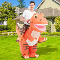 GOOSH Inflatable Dinosaur Costume Halloween Blow up Costumes for Boys Girls Funny Riding T Rex Air Costume for Party Cosplay
