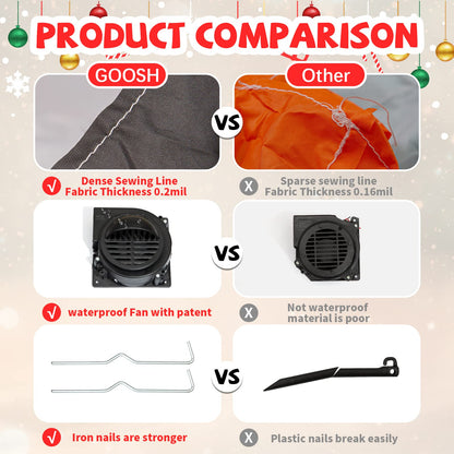 GOOSH 6.5 FT Santa Claus Christmas Inflatables Outdoor Decoration, Blow up Santa Decor with Big Bag, Built-in LED Lights for Garden Patio Lawn Home Indoor Holiday Party