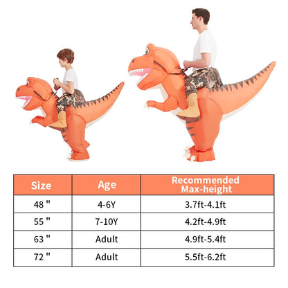 GOOSH Inflatable Dinosaur Costume Halloween Blow up Costumes for Boys Girls Funny Riding T Rex Air Costume for Party Cosplay