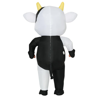 GOOSH Inflatable Cow Costume for Adluts Blow up Halloween Costumes Men Women 72IN Funny Blow up Cow Costume for Halloween Party Cosplay