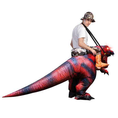 GOOSH Inflatable Dinosaur Costume Adults Halloween Blow up Costumes for Men Women Riding T Rex Air Costume for Party Cosplay