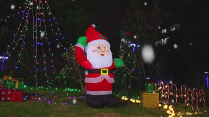 GOOSH 4.5ft Christmas Inflatables Outdoor Decorations, Blow Up Santa Claus Inflatable with Built-in LEDs for Christmas Indoor Outdoor Yard Lawn Garden Decorations #27295
