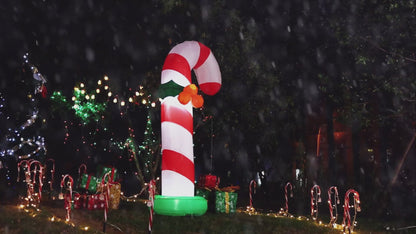 GOOSH 6 FT Christmas Inflatables Candy Cane Outdoor Decorations Blow Up Yard Candy Cane with Built-in LEDs for Holiday Xmas Garden Lawn Decor