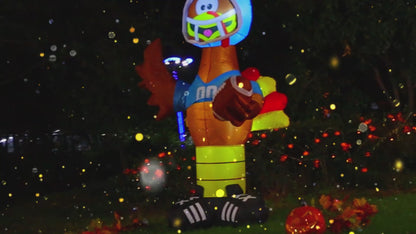 GOOSH 6 Foot High Thanksgiving Inflatable American Football Turkeys Yard Decoration, Indoor Outdoor Garden Thanksgiving Decoration.