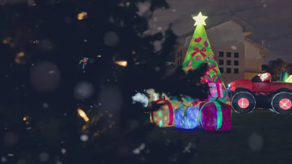 GOOSH 7 FT Christmas Inflatables Tree Outdoor Decorations Blow Up Yard 3 Present Boxes with Built-in LEDs for Indoor Party Garden Lawn Decor