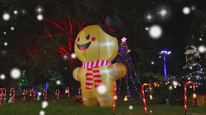 GOOSH 6.2 FT Christmas Inflatables Gingerbread Man Outdoor Decorations Blow Up Yard Gingerbread Inflatable with Built-in LEDs for Indoor Christmas Holiday Party Garden Lawn Decor