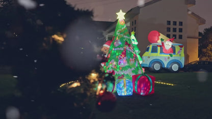 GOOSH 7 FT Christmas Inflatables Tree Outdoor Decorations Blow Up Yard 3 Present Boxes with Built-in LEDs for Indoor Party Garden Lawn Decor
