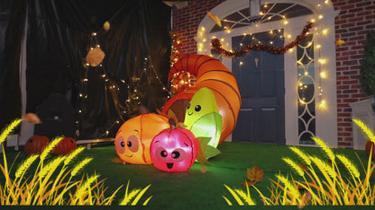 Goosh Thanksgiving Inflatables 5.6FT Long Fruit Combo with Built-in LEDs Blow Up Yard Decoration for Holiday Party Indoor Outdoor Garden Lawn