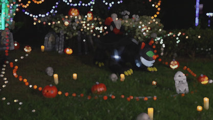 GOOSH 6 FT Halloween Inflatables Black Cat Outdoor Decorations Blow Up Yard Large Cat with Moving Head and Built-in LEDs for Indoor Party Garden Lawn Decor