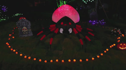 GOOSH 8 FT Halloween Inflatable Spider Outdoor Decoration with Magic Light Blow Up Yard Inflatables Holiday Inflatables for Outdoor Yard Garden Lawn Decor