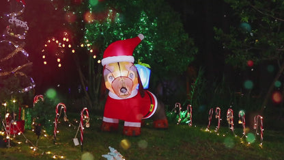 Goosh Inflatable Weiner Dog Lighted Blow Up Christmas Dachshund Dog Yard Decoration with Built in Fan and Anchor Ropes 6 Feet Long