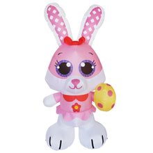 Load image into Gallery viewer, 5 ft Tall Easter Inflatable Decorations Cute Bunny with Egg in Hand Yard Decoration with Build in LEDs, Inflatable Toys for Indoor, Outdoor, Courtyard, Garden and Lawn Autumn Decoration
