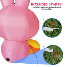 Load image into Gallery viewer, 5 ft Tall Easter Inflatable Decorations Chick with Bunny Clothes Yard Decoration with Build in LEDs, for Easter Holiday Party Indoor, Outdoor, Yard, Garden
