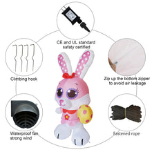 Load image into Gallery viewer, 5 ft Tall Easter Inflatable Decorations Cute Bunny with Egg in Hand Yard Decoration with Build in LEDs, Inflatable Toys for Indoor, Outdoor, Courtyard, Garden and Lawn Autumn Decoration
