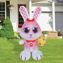 Load image into Gallery viewer, 5 ft Tall Easter Inflatable Decorations Cute Bunny with Egg in Hand Yard Decoration with Build in LEDs, Inflatable Toys for Indoor, Outdoor, Courtyard, Garden and Lawn Autumn Decoration
