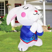 Load image into Gallery viewer, 5 ft Tall Easter Inflatable Decorations Praying Bunny Yard Decoration with Build in LEDs for Easter Holiday Party Indoor, Outdoor, Yard, Garden, Lawn Decor
