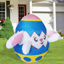 Load image into Gallery viewer, 5 ft Tall Easter Inflatable Decorations Baby Bunny in Egg Yard Decoration with Build in LEDs for Easter Holiday Party Indoor, Outdoor, Yard, Garden, Lawn Decor
