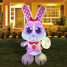 Load image into Gallery viewer, 5 ft Tall Easter Inflatable Decorations Cute Bunny with Egg in Hand Yard Decoration with Build in LEDs, Inflatable Toys for Indoor, Outdoor, Courtyard, Garden and Lawn Autumn Decoration
