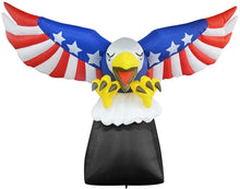 Load image into Gallery viewer, 6 ft Tall Patriotic Independence Day 4th of July Inflatable American Flying Bald Eagle Blow Up Inflatables with Build-in LED Lights for Party Indoor,Outdoor,Yard,Garden,Lawn Decorations
