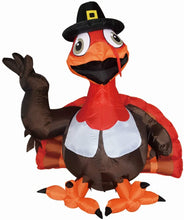 Load image into Gallery viewer, 5FT Thanksgiving Day Inflatables Turkeys Claus Holding a Gift Present LED Lights Indoor Outdoor Yard Lawn Decoration Holiday Blow Up Turkey Party Display
