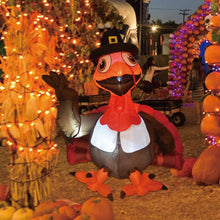 Load image into Gallery viewer, 5FT Thanksgiving Day Inflatables Turkeys Claus Holding a Gift Present LED Lights Indoor Outdoor Yard Lawn Decoration Holiday Blow Up Turkey Party Display
