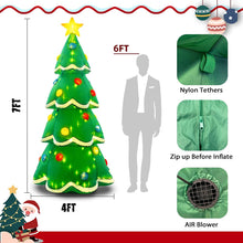 Load image into Gallery viewer, 7Ft Inflatable Christmas Yard Decorations, Christmas Inflatables Outdoor Decorations Waterproof, Inflatable Christmas Tree with Stakes Ropes
