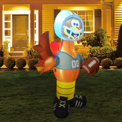 GOOSH 6 Foot High Thanksgiving Inflatable American Football Turkeys Yard Decoration, Indoor Outdoor Garden Thanksgiving Decoration.