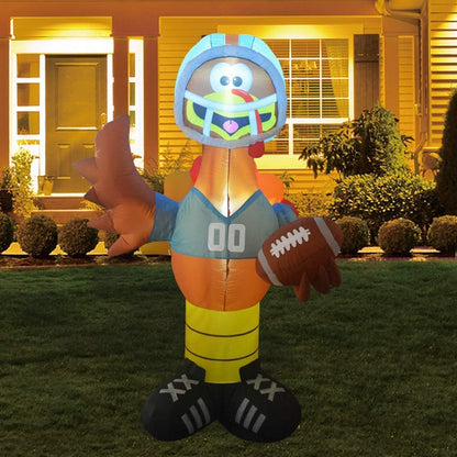 GOOSH 6 Foot High Thanksgiving Inflatable American Football Turkeys Yard Decoration, Indoor Outdoor Garden Thanksgiving Decoration.