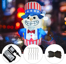 Load image into Gallery viewer, 6.3 ft Tall Independence Day Inflatable Uncle Sam with Star Spangled Top Hat and American Flag Blowup Inflatables with Build-in LED Lights for Party
