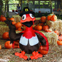 Load image into Gallery viewer, 5FT Thanksgiving Day Inflatables Turkeys Claus Holding a Gift Present LED Lights Indoor Outdoor Yard Lawn Decoration Holiday Blow Up Turkey Party Display
