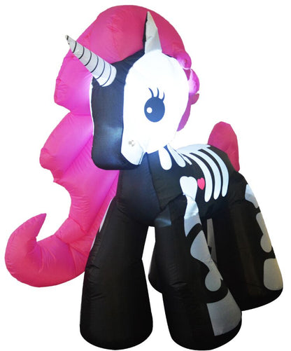 6FT Inflatable Halloween Decorations Inflatables Skeleton Unicorn,Blow Up Skeleton Unicorn Halloween Outdoor Yard Decorations