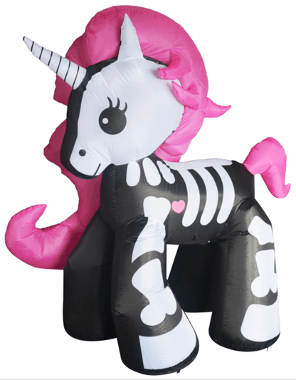 6FT Inflatable Halloween Decorations Inflatables Skeleton Unicorn,Blow Up Skeleton Unicorn Halloween Outdoor Yard Decorations