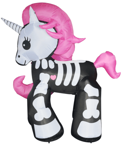 6FT Inflatable Halloween Decorations Inflatables Skeleton Unicorn,Blow Up Skeleton Unicorn Halloween Outdoor Yard Decorations