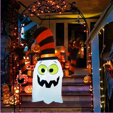 Load image into Gallery viewer, 5 FT Halloween Decorations Inflatable Hanging Ghost with Striped Wizard Hat Built-in with Bright LED Light, Indoor/Outdoor, Yard, Garden, Patio, Lawn Halloween Blow Ups Decoration

