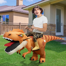 Load image into Gallery viewer, Halloween Inflatable Adult Size T-rex dinosaur Costume Air Blow up Dinosaur Costume for Halloween Party
