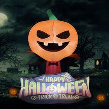 Load image into Gallery viewer, Halloween Inflatable 5FT Vampire Pumpkin Head with Built-in LEDs Blow Up Yard Decoration for Holiday Party Indoor, Outdoor, Yard, Garden, Lawn
