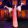 GOOSH 12 FT Tall Halloween Inflatables Giant Spooky Grim Reaper Ghost with Growing Red Eyes Blow Up Flame Lights Decorations for Holiday Garden Yard Lawn Decor
