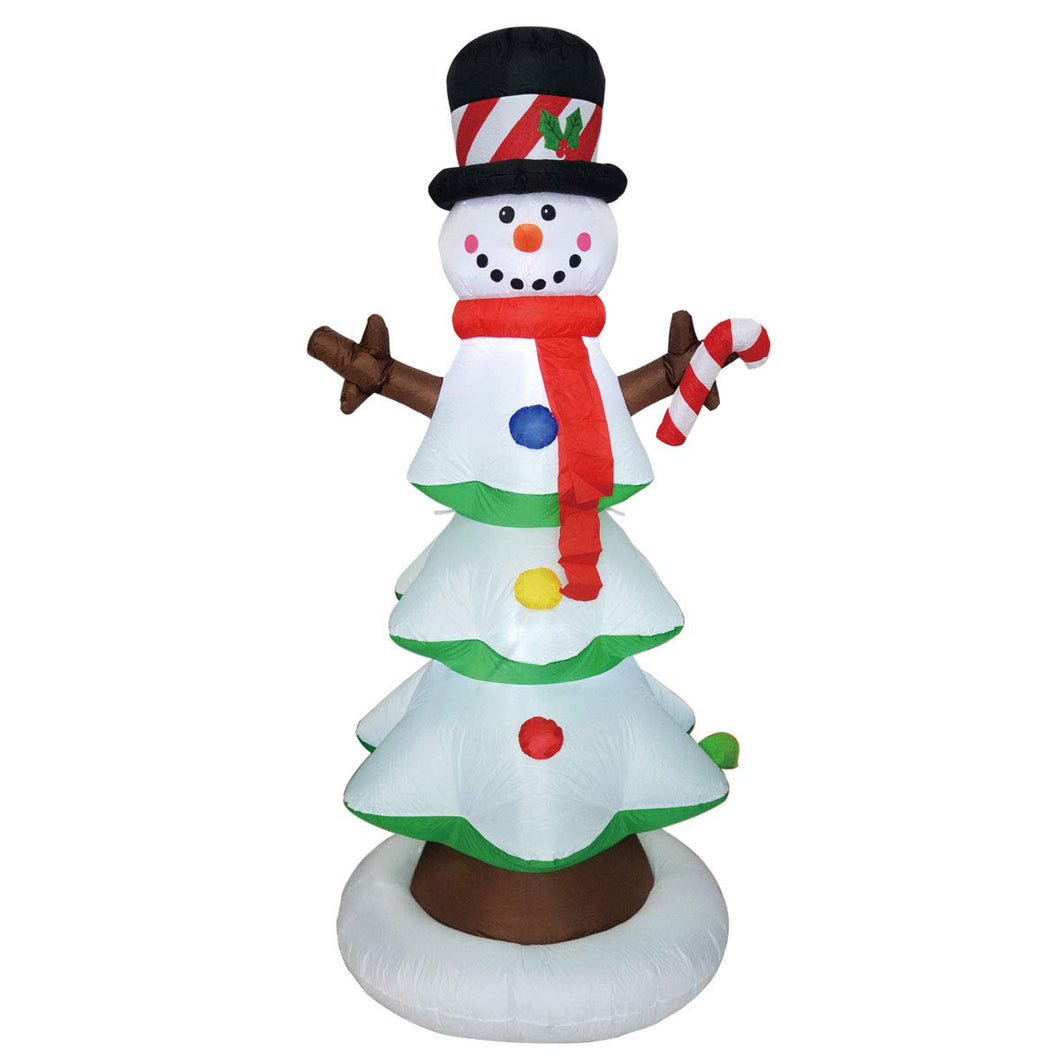 GOOSH 6 FT Christmas Inflatable Snowman with Branch Hand LED Lights Indoor-Outdoor Yard Lawn Decoration - Cute Fun Xmas Holiday Blow Up Party Display