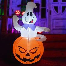 Load image into Gallery viewer, GOOSH 5 FT Height Halloween Inflatables Outdoor Ghost Grow Out from The Pumpkin, Blow Up Yard Decoration Clearance with LED Lights Built-in for Holiday/Party/Yard/Garden
