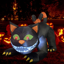 Load image into Gallery viewer, Halloween Inflatable 6FT Head-Shaking Black Cat with Built-in LEDs Blow Up Yard Decoration for Holiday Party Indoor, Outdoor, Yard, Garden, Lawn
