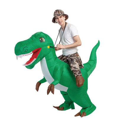GOOSH Inflatable Costume for Adults and Kids, Halloween Costumes Men Women Dinosaur Rider, Blow Up Costume for Unisex Godzilla Toy