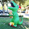 GOOSH 7Ft High Christmas Inflatable Dinosaur with Build-in LED Light Blow up Yard Decoration, Indoor Outdoor Party Garden Christmas Decoration.