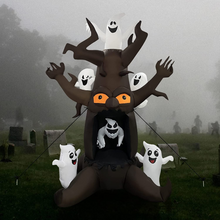 Load image into Gallery viewer, GOOSH 8 FT Halloween Inflatable Outdoor Dead Tree with Six White Ghosts, Blow Up Yard Decoration Clearance with LED Lights Built-in for Holiday/Party/Yard/Garden
