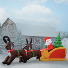 Load image into Gallery viewer, Christmas Inflatables 7FT Wide Pair Elk Pulling Santa&#39;s Sleigh with Built-in LED Light Yard Decoration,Chirstmas Inflatables Clearance for Xmas Party,Indoor,Outdoor,Garden,Yard Lawn
