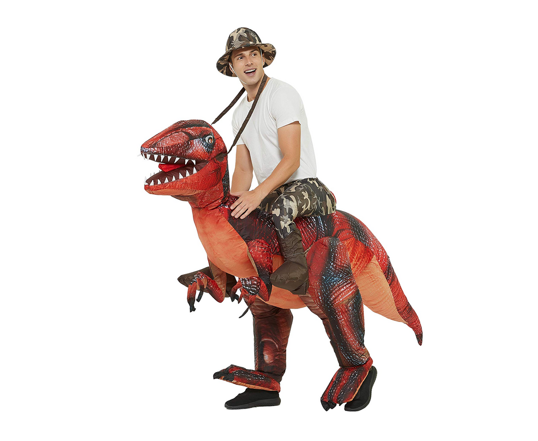 GOOSH Inflatable Costume for Adults and Children, Halloween Costumes Men Women Dinosaur Rider, Blow Up Costume for Unisex Godzilla Toy