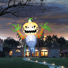 Load image into Gallery viewer, 5-Foot H Halloween Inflatable Decoration Hanging Skeleton Pumpkin Spirit Raising Hand Built-in with LED Light, Indoor/Outdoor, Yard, Garden, Lawn Halloween Blow Up Party Décor
