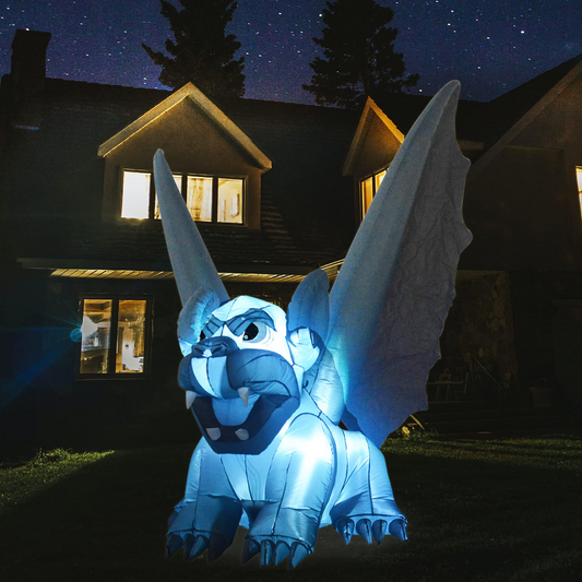 GOOSH 6 Foot High Halloween Inflatable Witch's Bat Monster with Build-in LEDs Light for Yard Outdoor Indoor Garden Lawn Decorations Halloween Party Decor