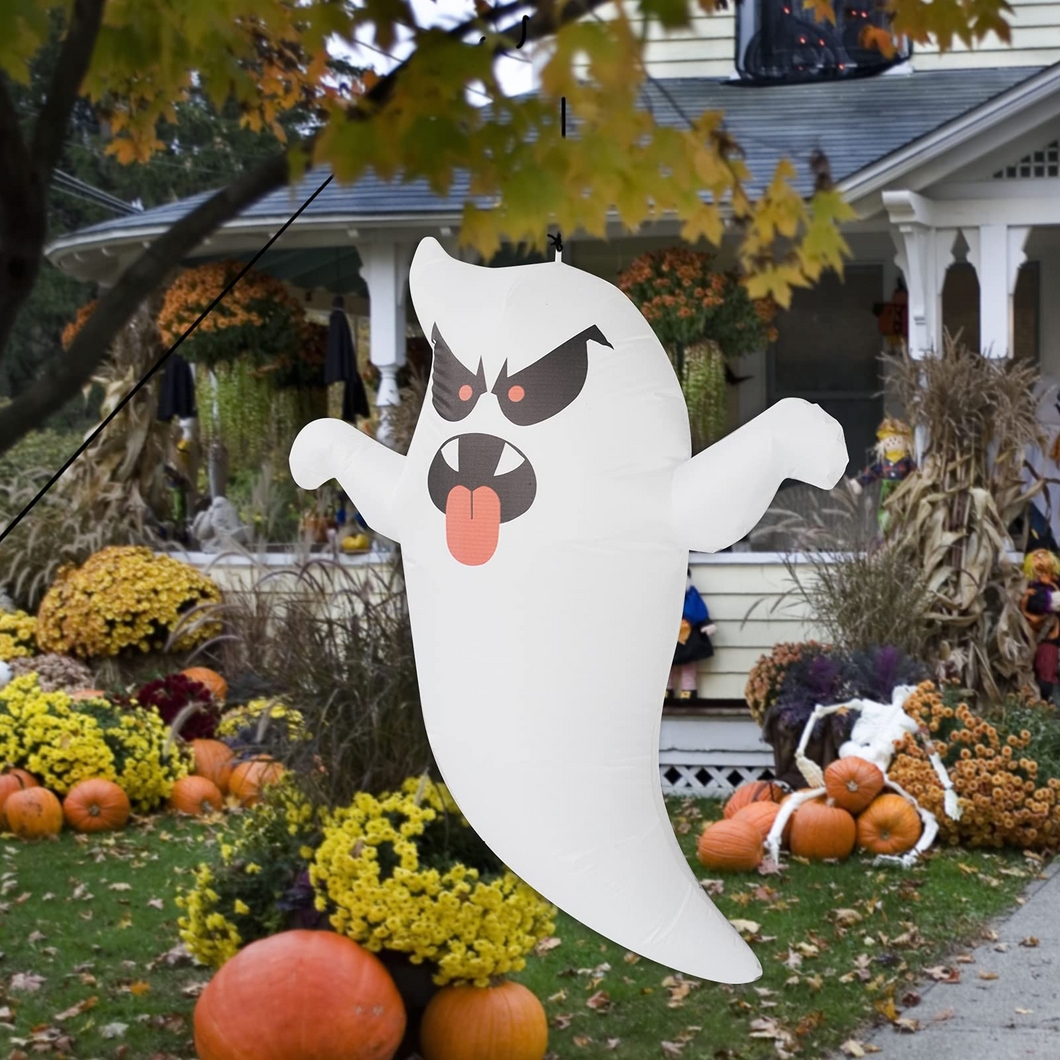 Halloween Inflatable Decoration 5ft Hanging Mischievous Ghost with Built-in Color-changing LED Light Blow-up Yard Decoration COMIN Halloween Inflatables for Party/Indoor/Outdoor/Yard/Garden/Lawn