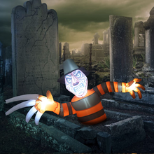 Load image into Gallery viewer, GOOSH 6.5 FT Halloween Inflatables Outdoor Zombie with Built-in LEDs Groundbreaker Ghost with Rotten Face Long Nails for Holiday/Party/Yard/Garden
